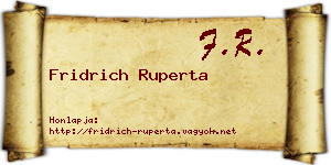Fridrich Ruperta névjegykártya